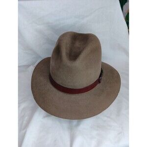 Vintage Schuman Sullivan Of New Haven Hat Olive Medium Green Leather Made In USA